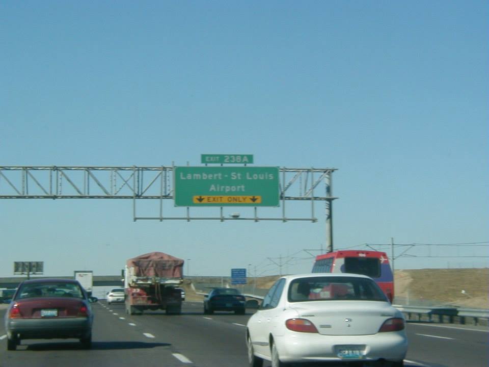 File:Interstate 70 approaches Lambert St. Louis Airport exit - St. Ann, Missouri, www.bagssaleusa.com ...