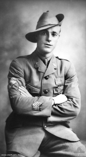 Portrait of a soldier wearing a slouch hat