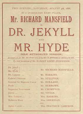 <i>Dr. Jekyll and Mr. Hyde</i> (1887 play) Stage play by Thomas Russell Sullivan