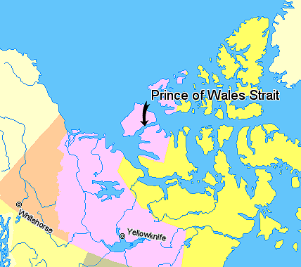 File:Map indicating Prince of Wales Strait, Northwest Territories, Canada.png