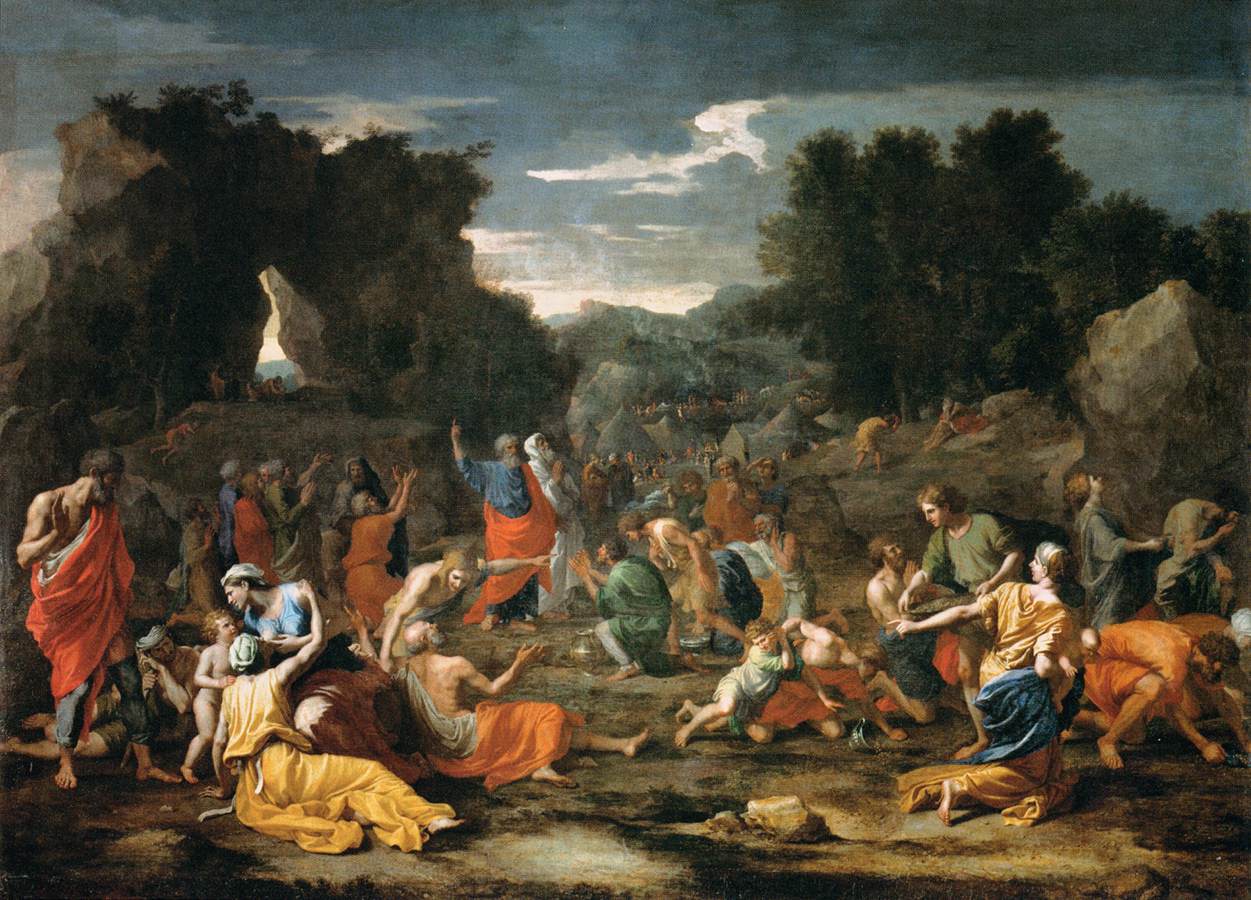 Résultat de recherche d'images pour "la manne dans le désert nicolas poussin"