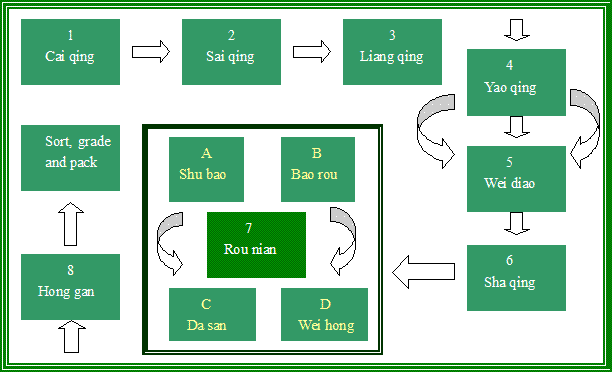 Processing Chart of Tie Guanyin tea.