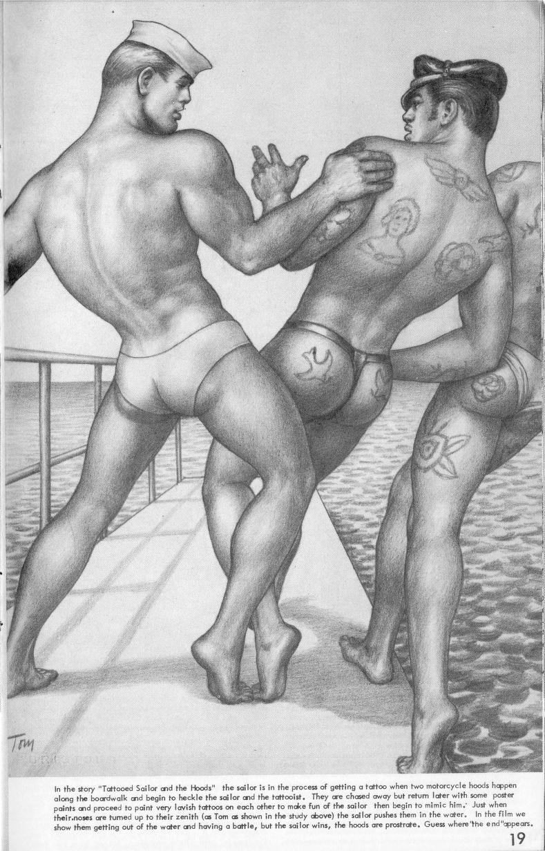 File:Tom of Finland - Tattooed Sailor and the Hoods 2.jpg - Wikimedia Commo...