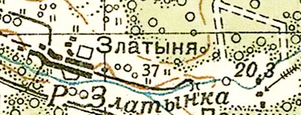 План деревни Златынь. 1941 год