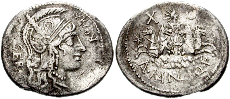 File:A. Manlius Q.f. Sergianus, denarius, 118-107 BC, RRC 309-1.jpg