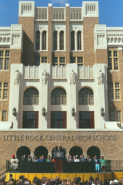 President Bill Clinton led celebrations of the 40th anniversary of desegregation at Little Rock Central High School