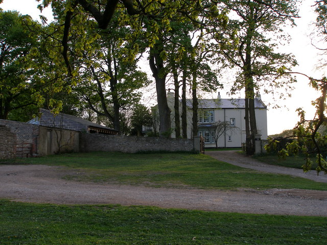 A beautiful old house sits on the hill which was the site of Bishop Middleham Castle. - geograph.org.uk - 415367