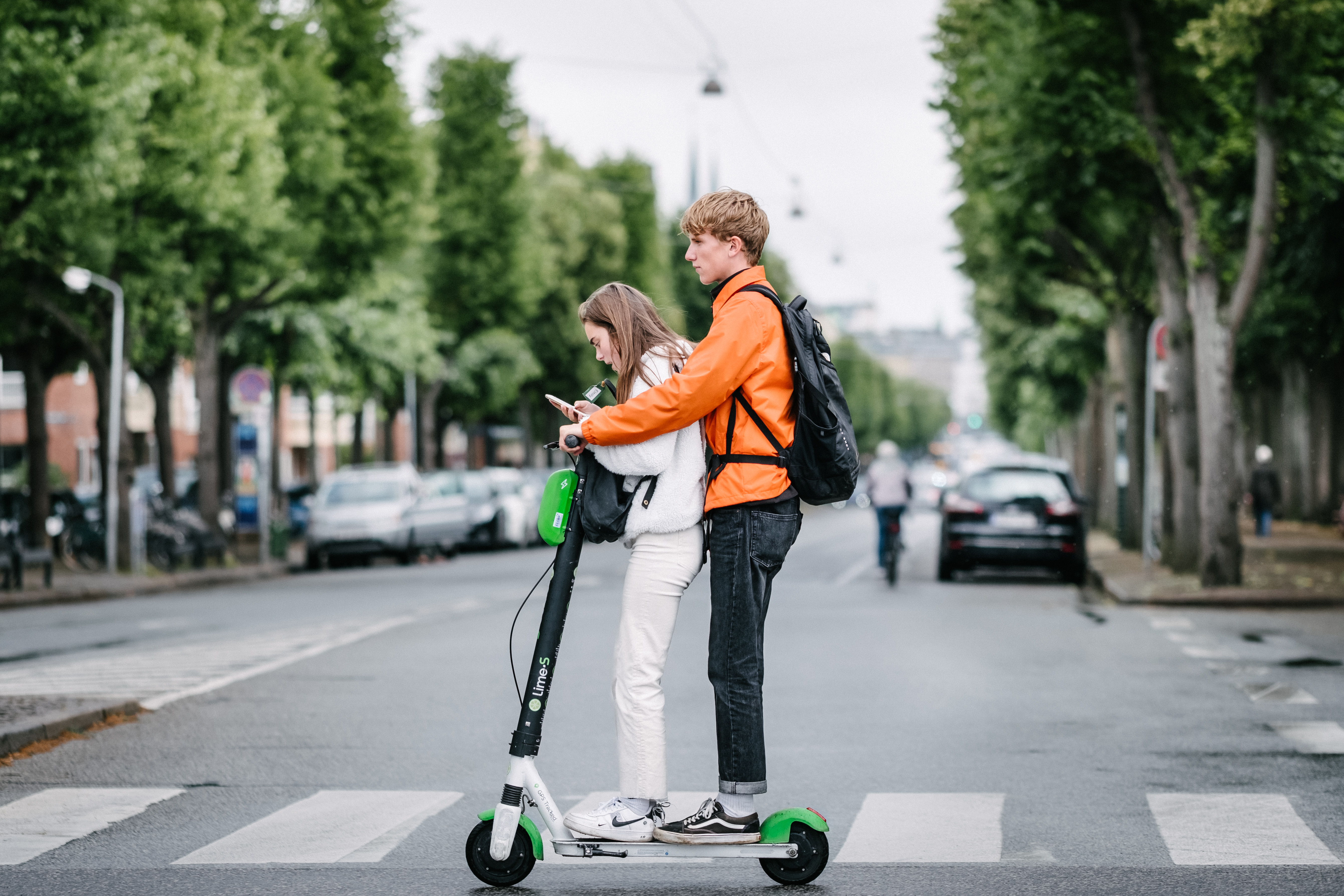 kids on scooter