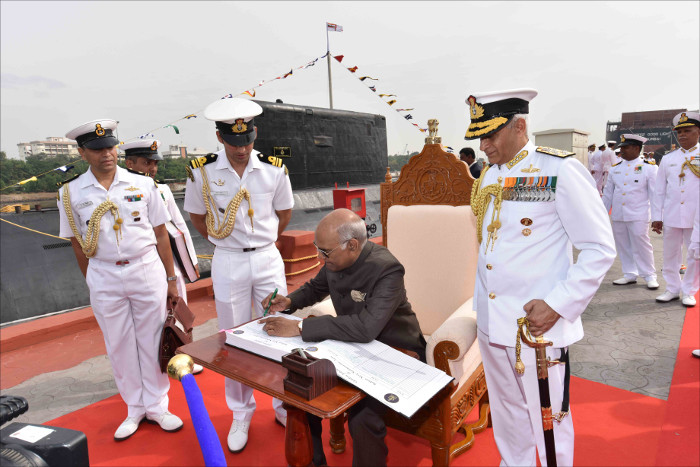 File:President Ram Nath Kovind awards the President’s Colour to the Submarine Arm of Indian Navy (6).jpg