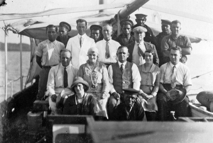 File:Queensland State Archives 5786 Hon J C Peterson and party on board Melbidir II June 1931.png