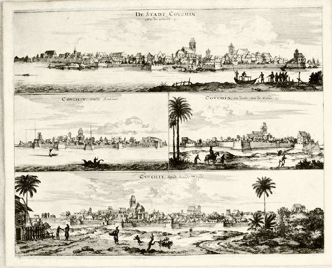 File:"The City of Cochin all sides," a panoramic view from 'A True and Exact Description of the most Celebrated East-India Coasts of Malabar and Coromandel; as also of the Isle of Ceylon' by Philip Baldaeus, London, 1752 (orig. ed. 1672).jpg