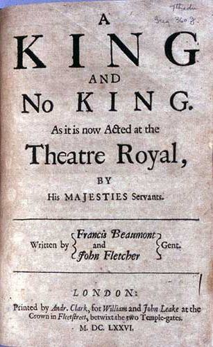 <i>A King and No King</i> 17th-century play by Beaumont and Fletcher