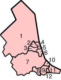 Administrative områder i North East England.
