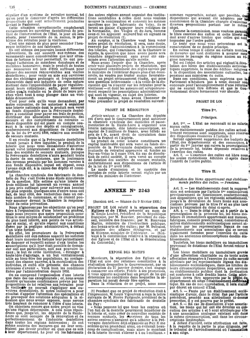Ley francesa de separación de la Iglesia y el Estado de 1905 - Wikipedia,  la enciclopedia libre