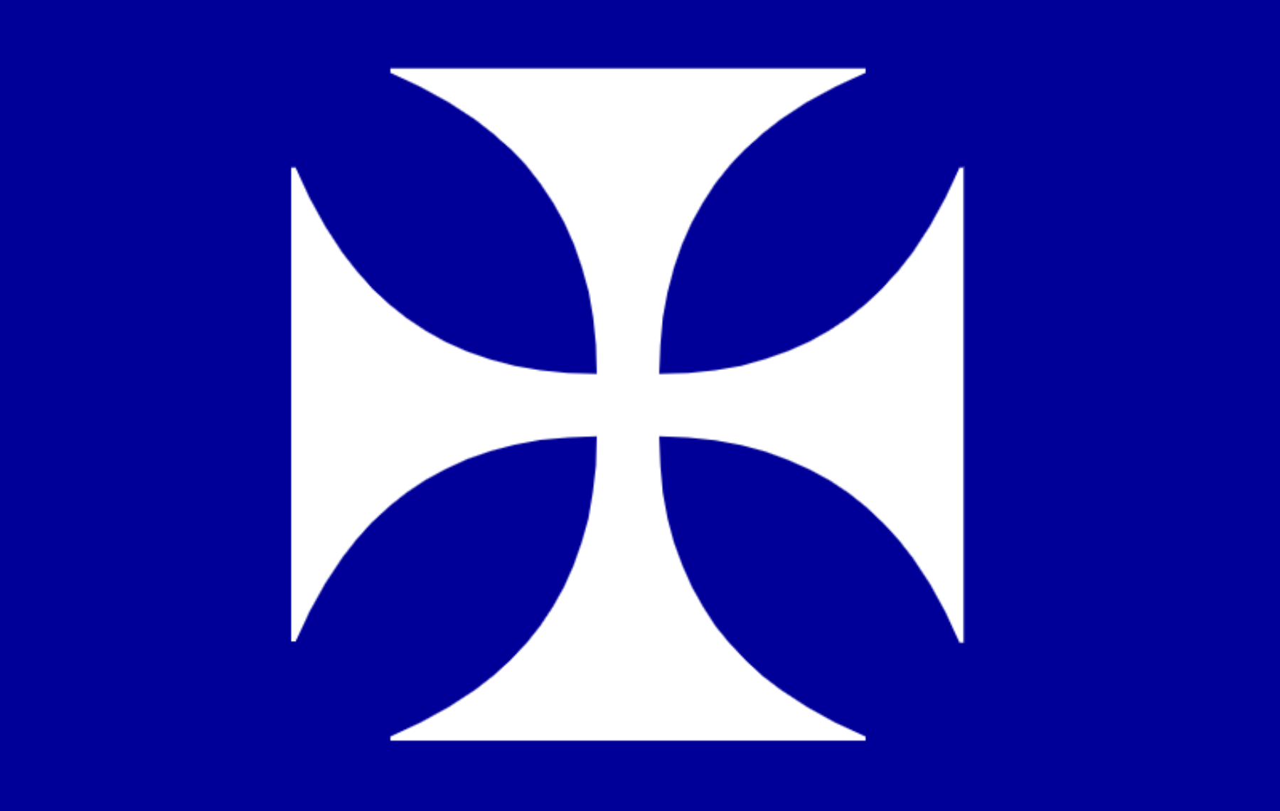 File:Flag with white Cross pattée on a blue background.png