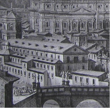 File:Grand View of Vatican City (1765) by Giuseppe Vasi - Spedale di S. Spirito and nearby Oratorio di S. Maria Annunziata.jpg