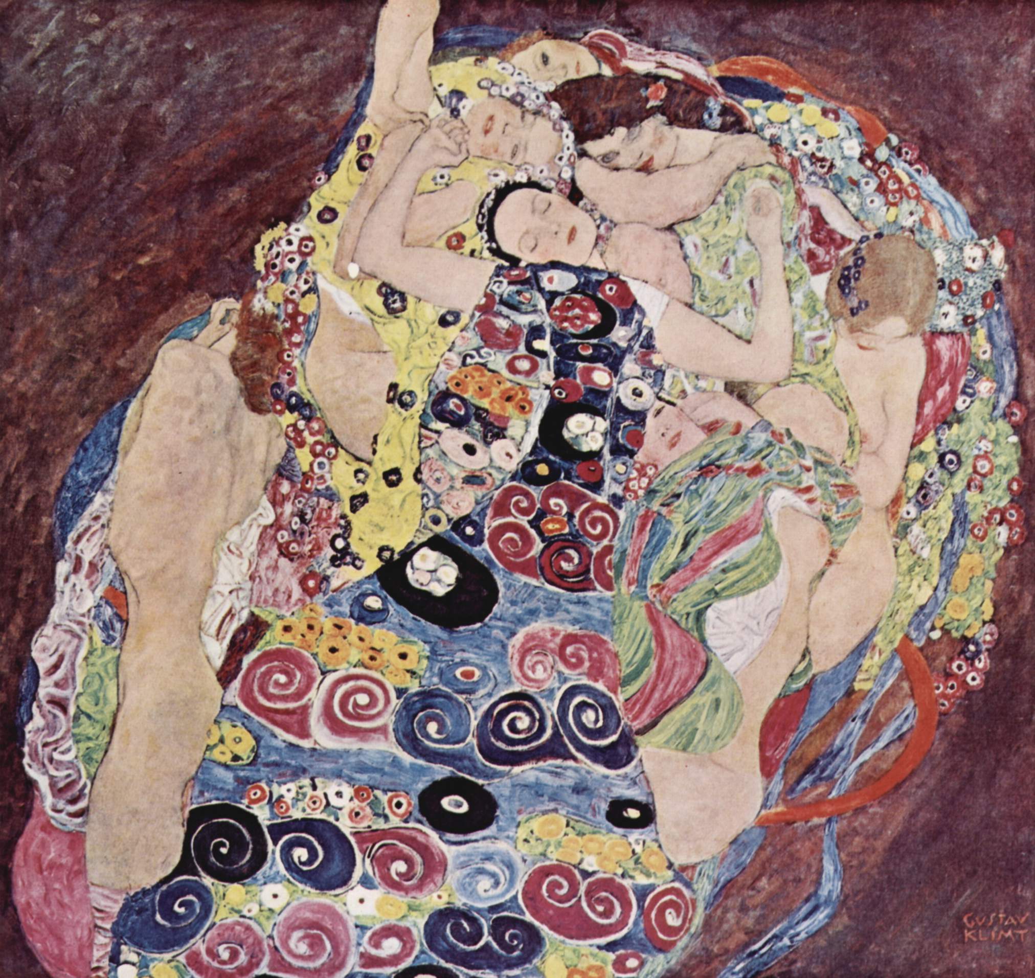 La vierge - peinture huile sur toile de Gustav Klimt