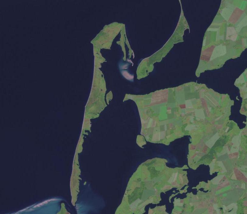 Satellitenaufnahme Bodden an der Ostsee