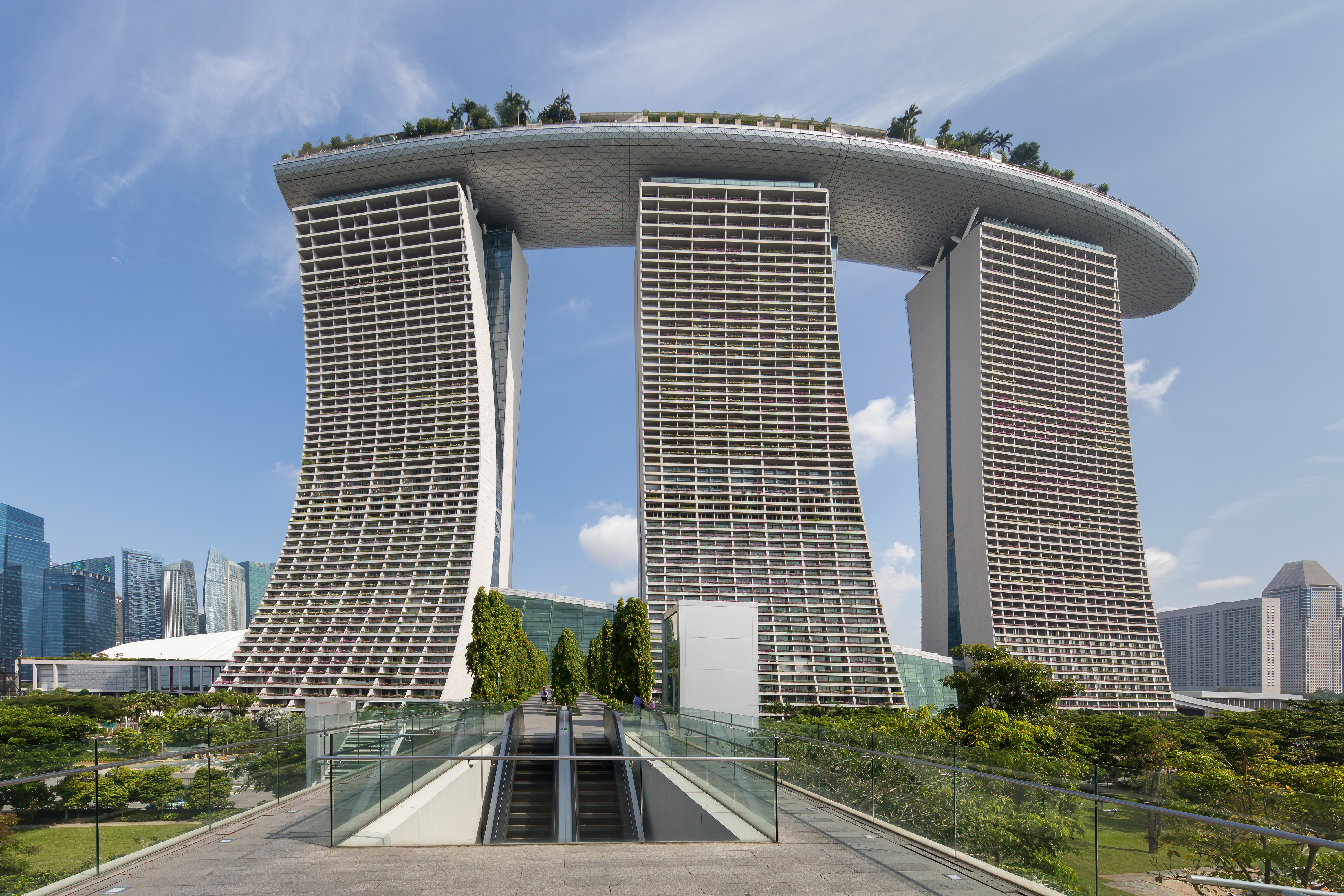 File:Marina Bays Sands Hotel from the bridge connecting to the