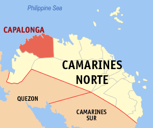 Mapa han Camarines Norte nga nagpapakita kon hain nahamutang an Capalonga