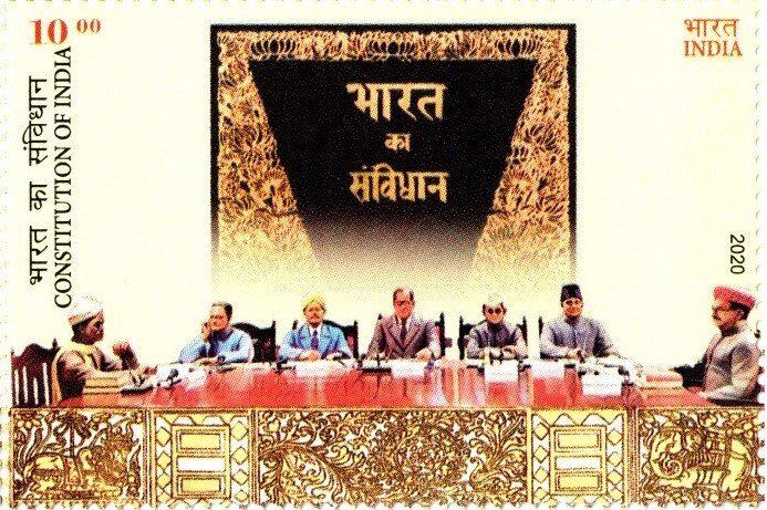 Stamp of India - 2020 - Colnect 938495 - Constitution of India - Politicians at table