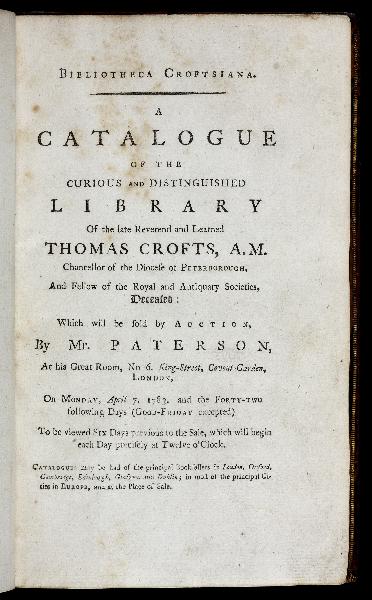 A catalogue of his collection