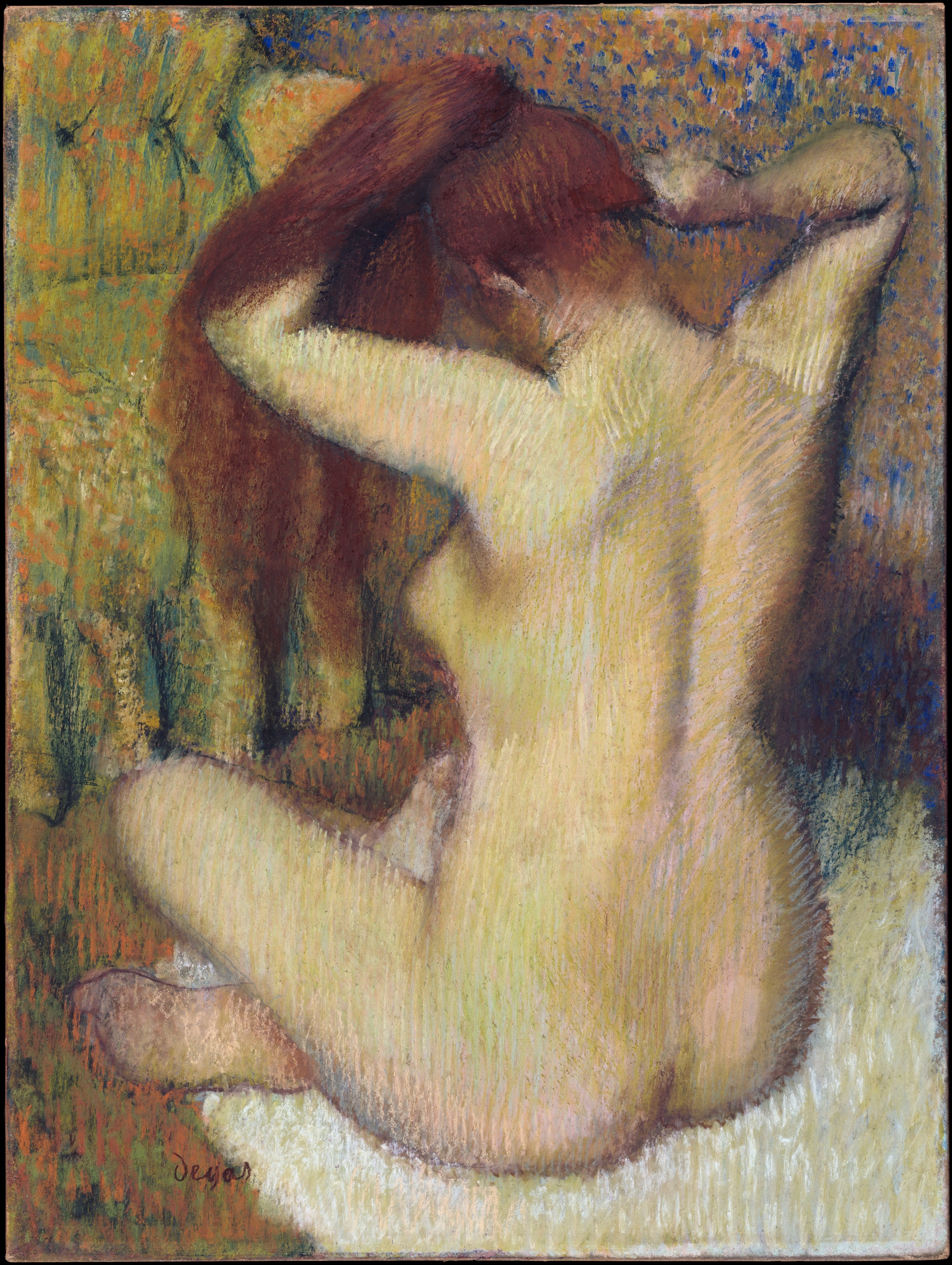 File:Degas - Frau sich die Haare kämmend.jpg - Wikimedia Commons