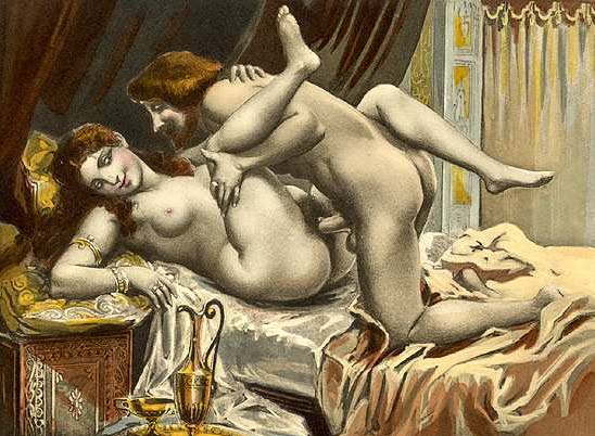Sexual intercourse in the missionary position depicted by Édouard-Henri Avril (1892)