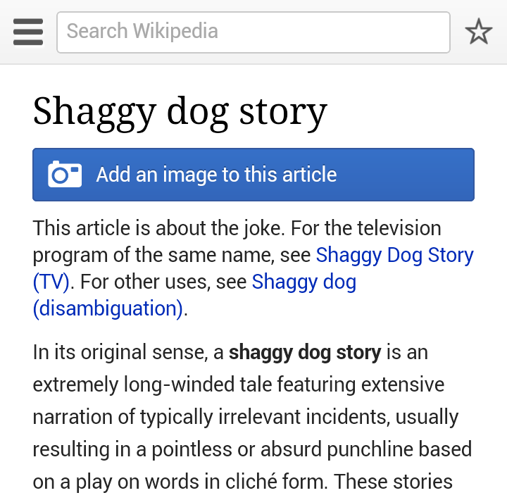 The Original Shaggy Dog Joke