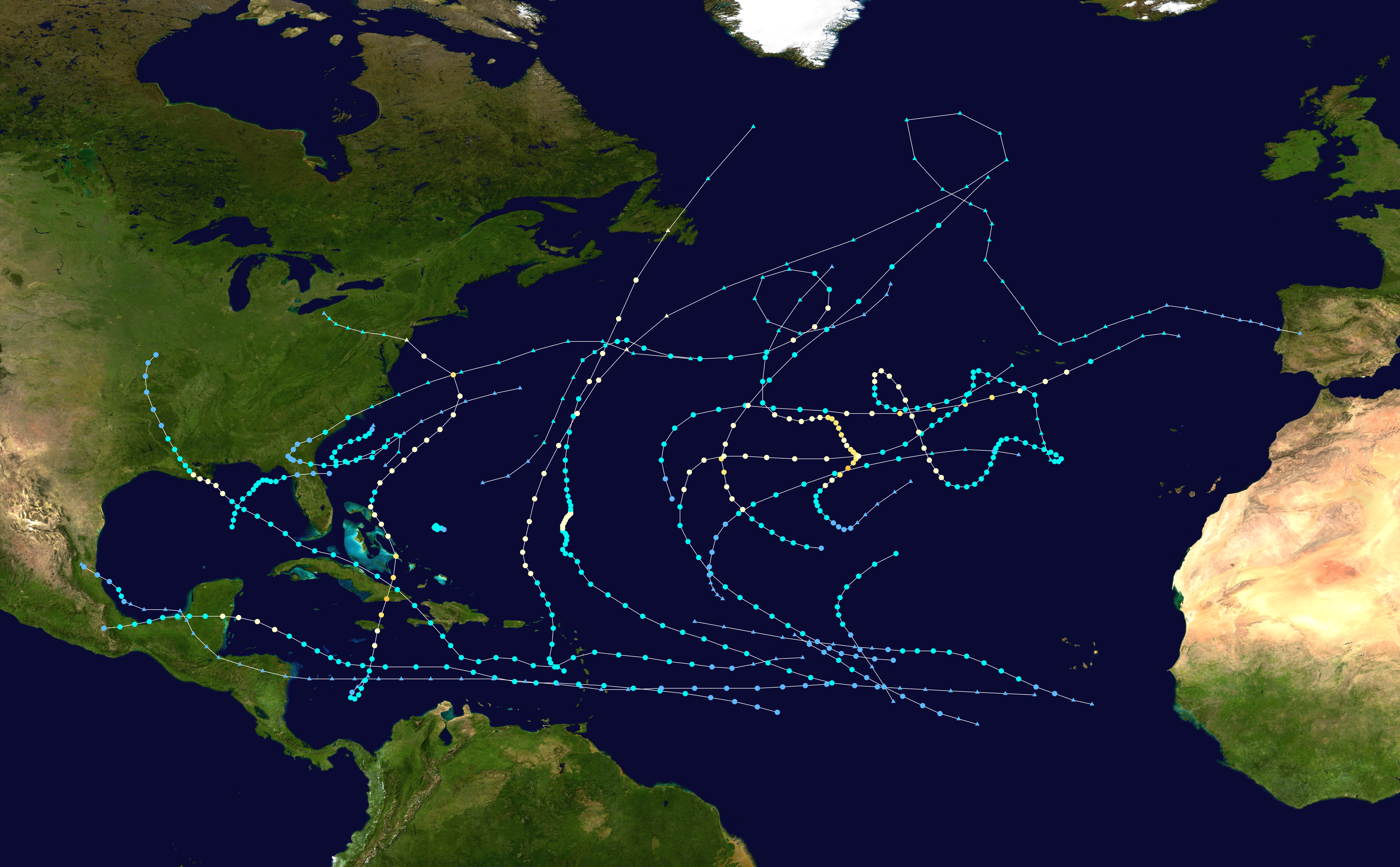 Atlantic Ocean Hurricane Map 