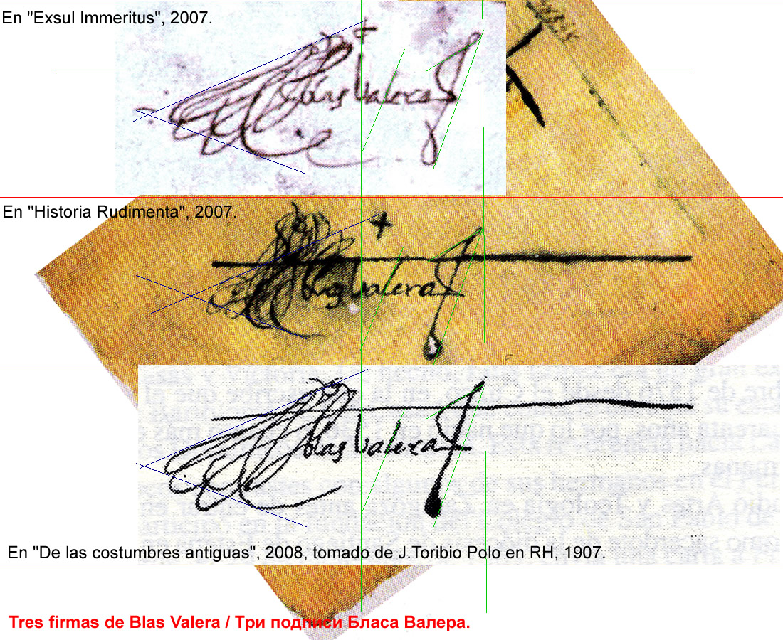 Three signatures of Blas Valera (private collection, C. Miccinelli - Naples (Italy))