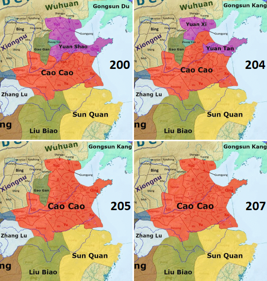 File:Cao Cao's conquest of northern China 200–207.png
