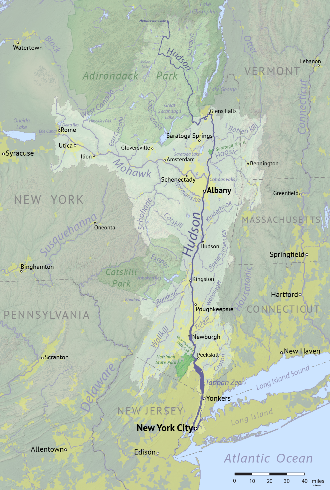 hudson river location map