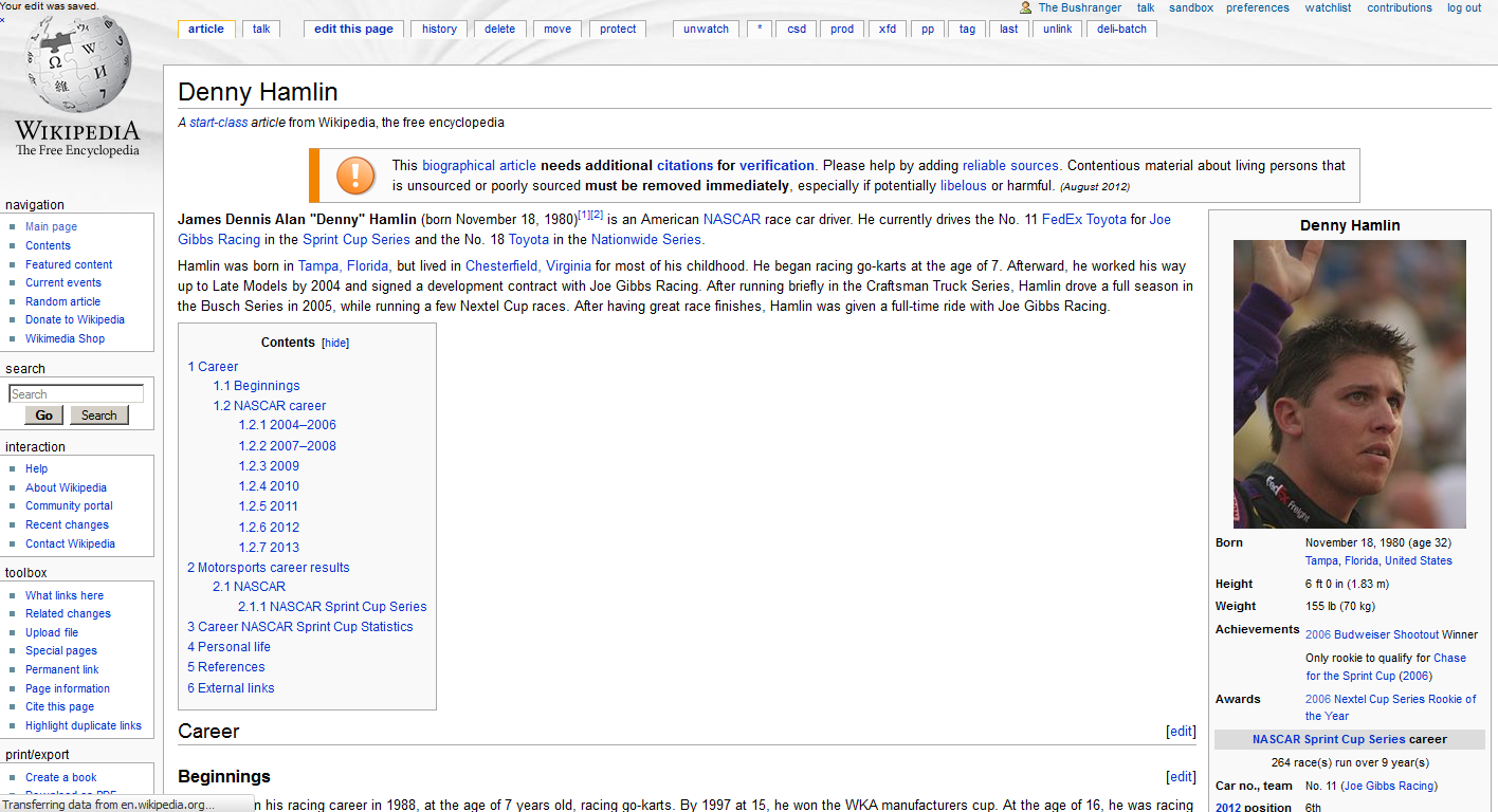 I created a mock Wikipedia page, complete with subsections and