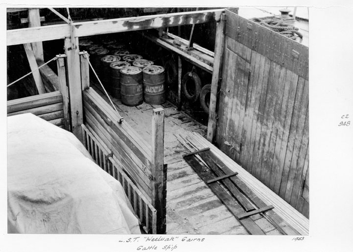 File:Queensland State Archives 4931 Cattle Transport Boat LST Weewak Cairns 1953.png