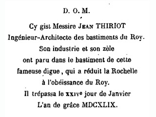 Sépulture de Jean Thiriot.