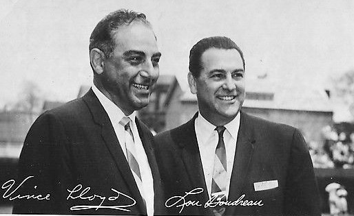 Cubs broadcasters, July 13, 1965 – Vince Lloyd and Lou Boudreau