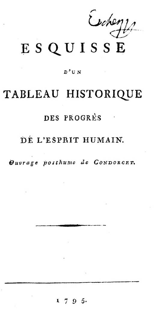 Histoire du livre: L' "Esquisse" de Condorcet