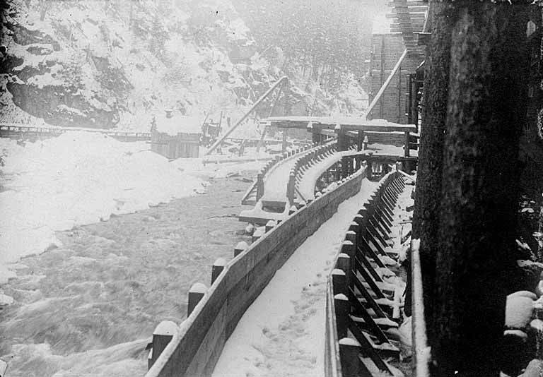 File:Snow covered spillway, Porcupine Gold Mining Company flume next to the Porcupine River, Porcupine, Alaska, circa 1908 (AL+CA 2337).jpg