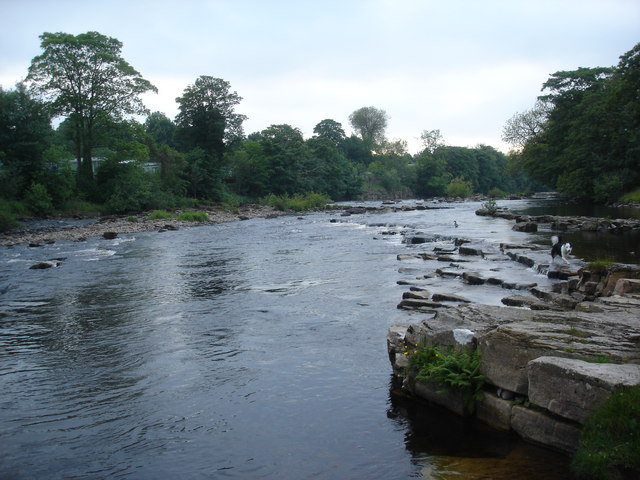 Tees at low flow below East Lendings - geograph.org.uk - 1195375