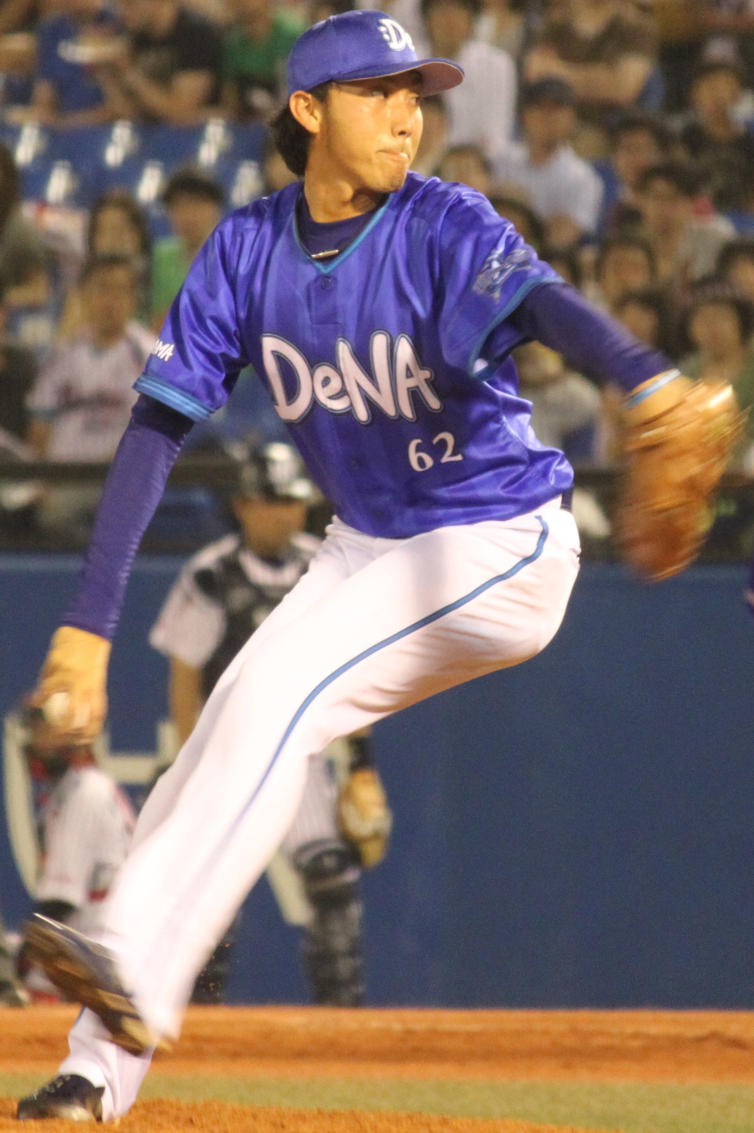 20140713 Kouhei Mantani pitcher of the Yokohama DeNA BayStars,at Meiji Jingu Stadium.JPG