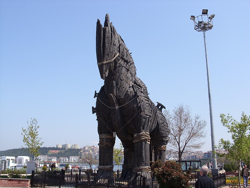 Canakkale Turquia 2019 Estátua Cavalo Tróia Canakkale Uma Manhã Verão —  Fotografia de Stock Editorial © Cavan #412911062