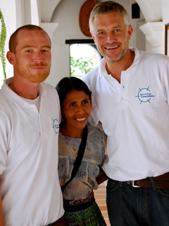 George Bucky Glickley and Greg Van Kirk with Francisca Chavajay -- entrepreneur, midwife, and head of a local women's association in San Juan La Laguna, Solola, Guatemala. GeorgeandGreg.jpg