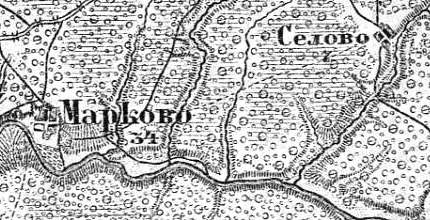 Деревня Сёлово на карте 1913 года