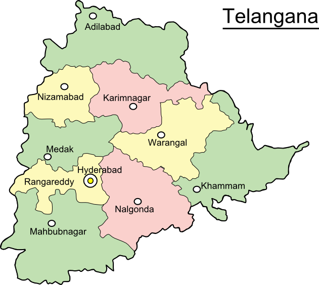 Show Me Telangana Map File:telangana-Map-Eng.png - Wikimedia Commons