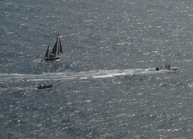 File:Boats off Burgh Island - geograph.org.uk - 1475732.jpg