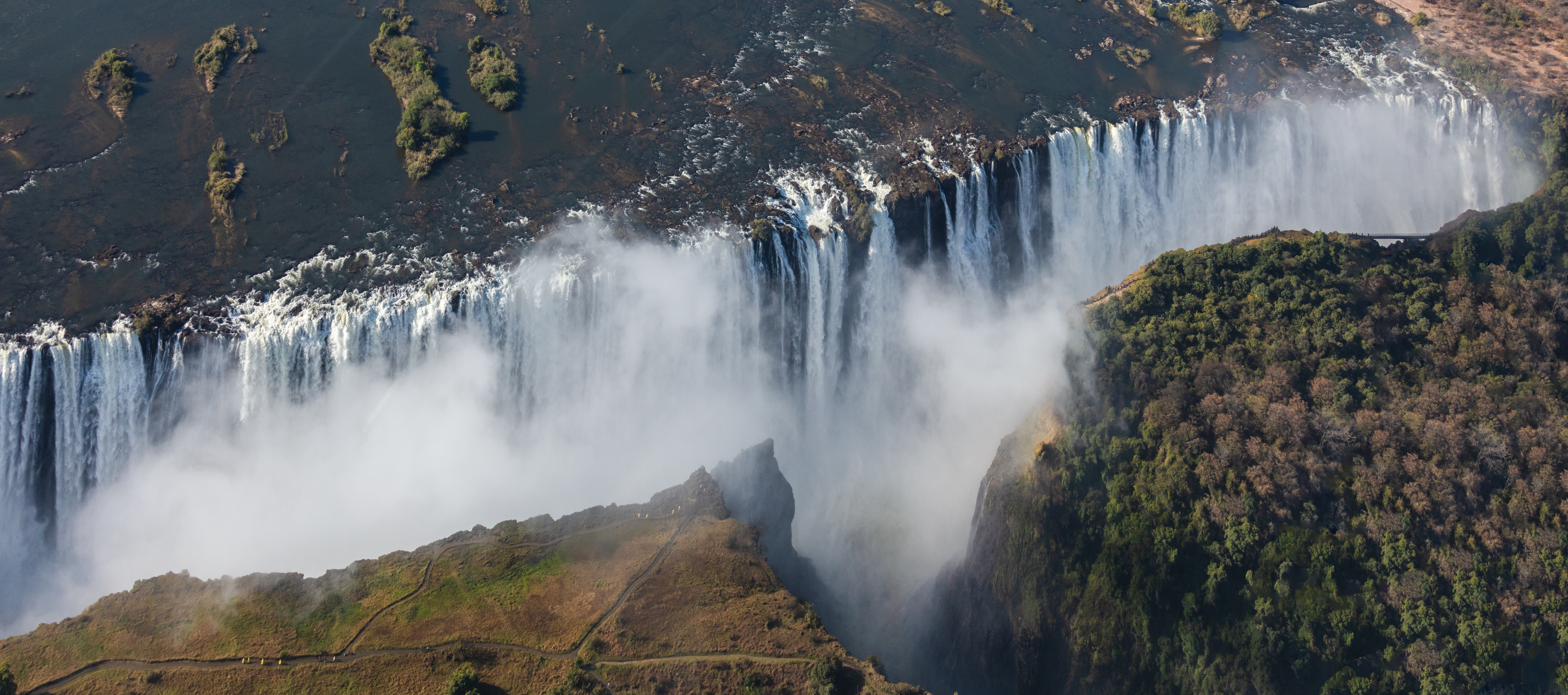 Victoria water falls Zambezi river in Zambia