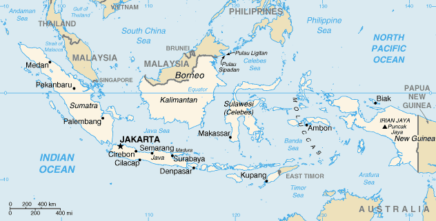 The islands of Indonesia, also known as the Indonesian Archipelago (Indonesian: Kepulauan Indonesia) or Nusantara, may refer either to the islands composing the country of Indonesia or to the geographical groups which include its islands. Indonesia is the world's largest archipelagic state, stretching from Sumatra in Asia to the western part of New Guinea in Oceania.

