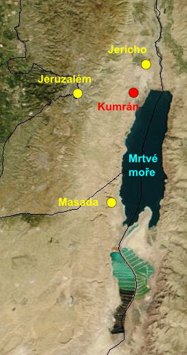 Khirbet Qumran Kumr%C3%A1n_mapa