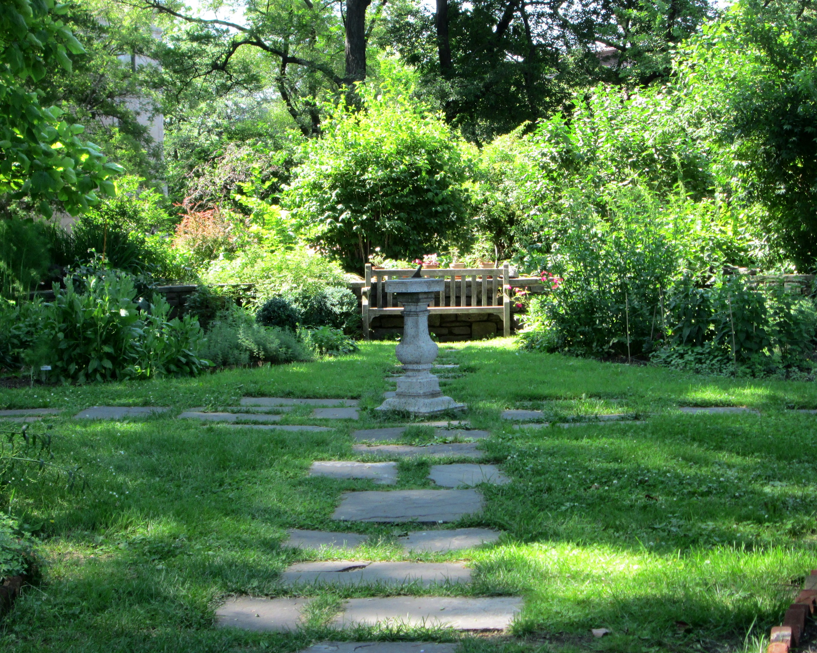 File:Roger Morris Park garden and sundial from south.jpg